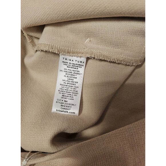Trina Turk Women's Beige Dress Shorts Size 4 Designer Minimalist Khaki - Picture 7 of 7